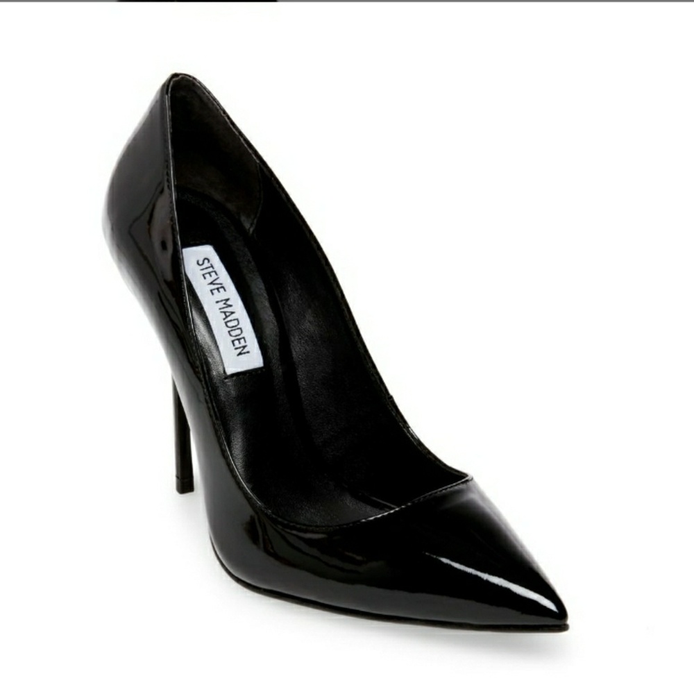 Black patent pumps